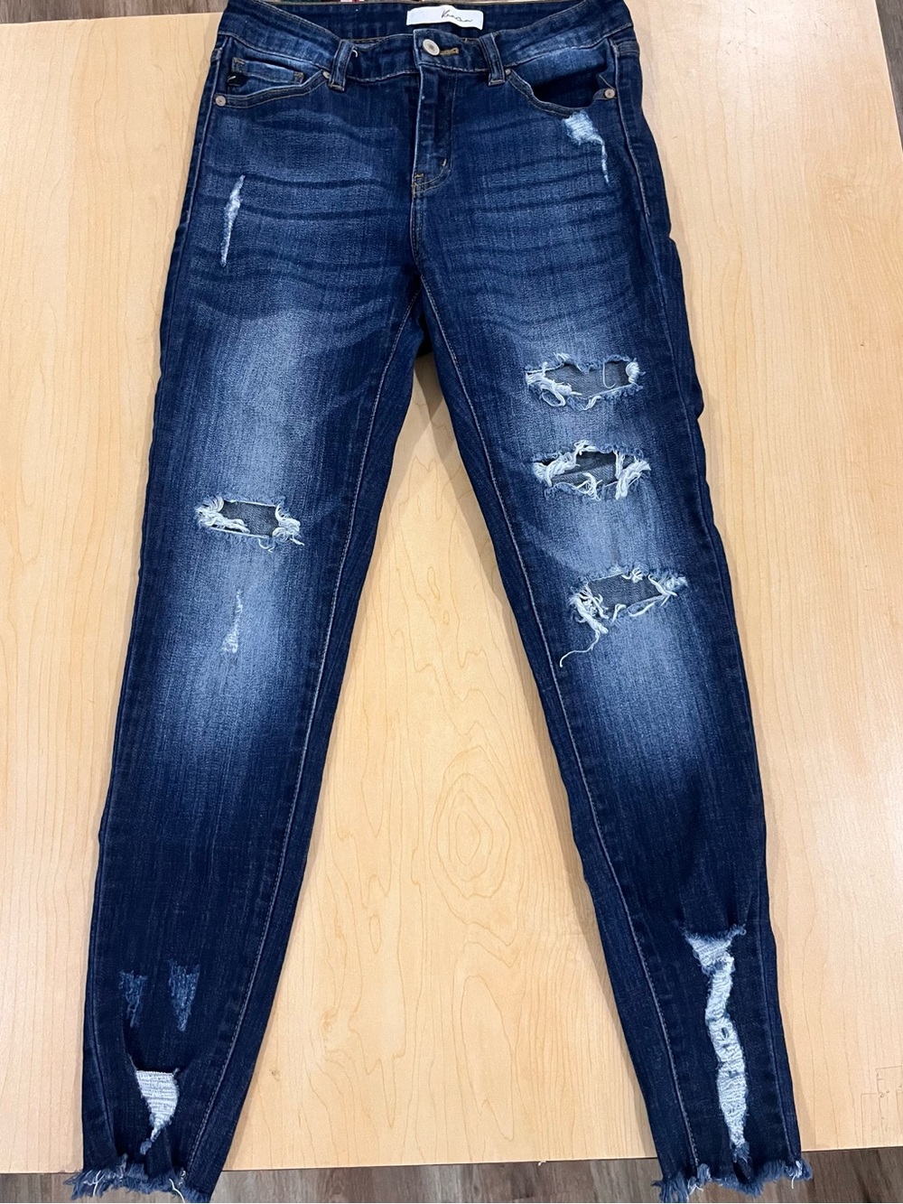 KanCan Dark Blue Distressed Ankle Jeans